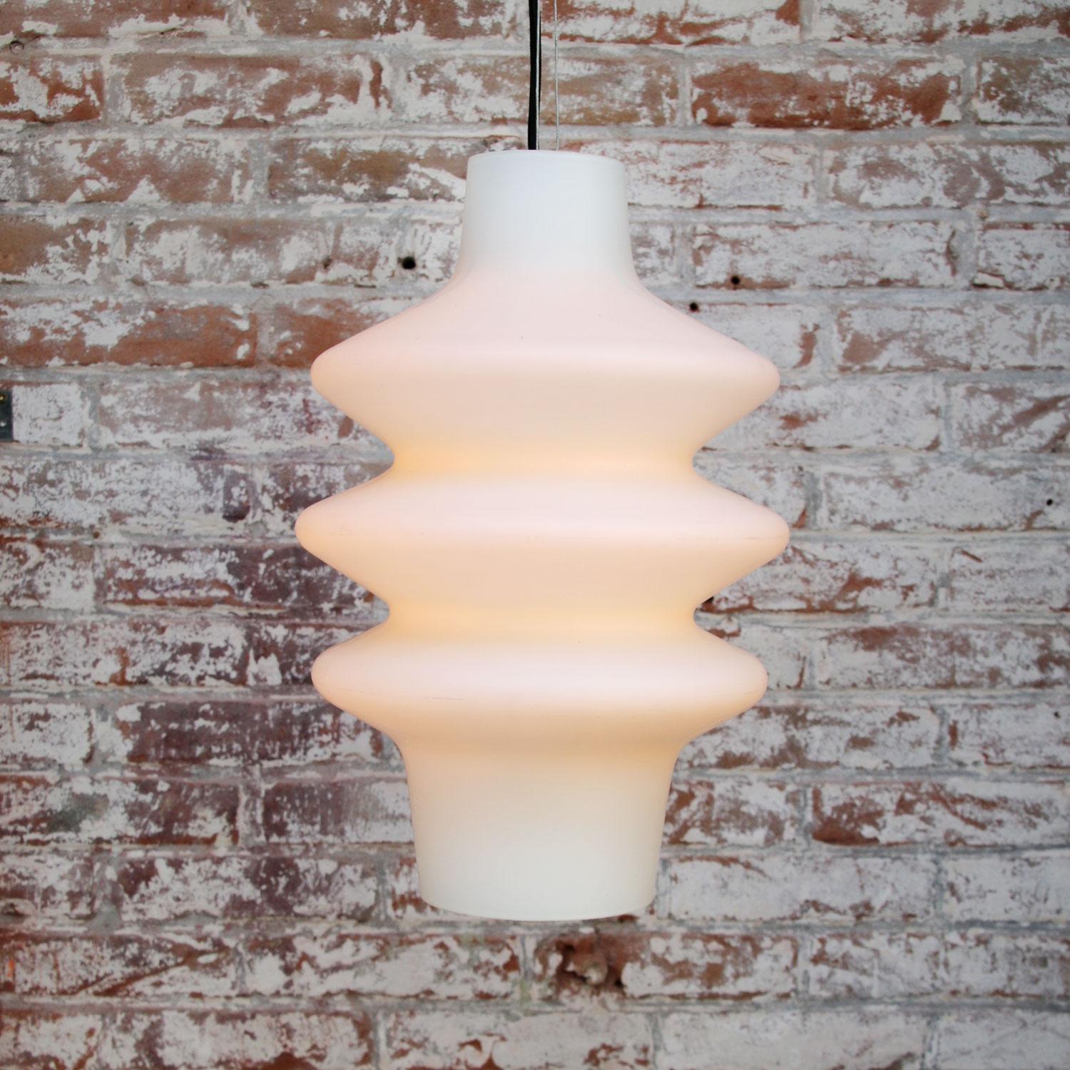 White Opaline Glass Bauhaus Pendant Lights In Excellent Condition In Amsterdam, NL