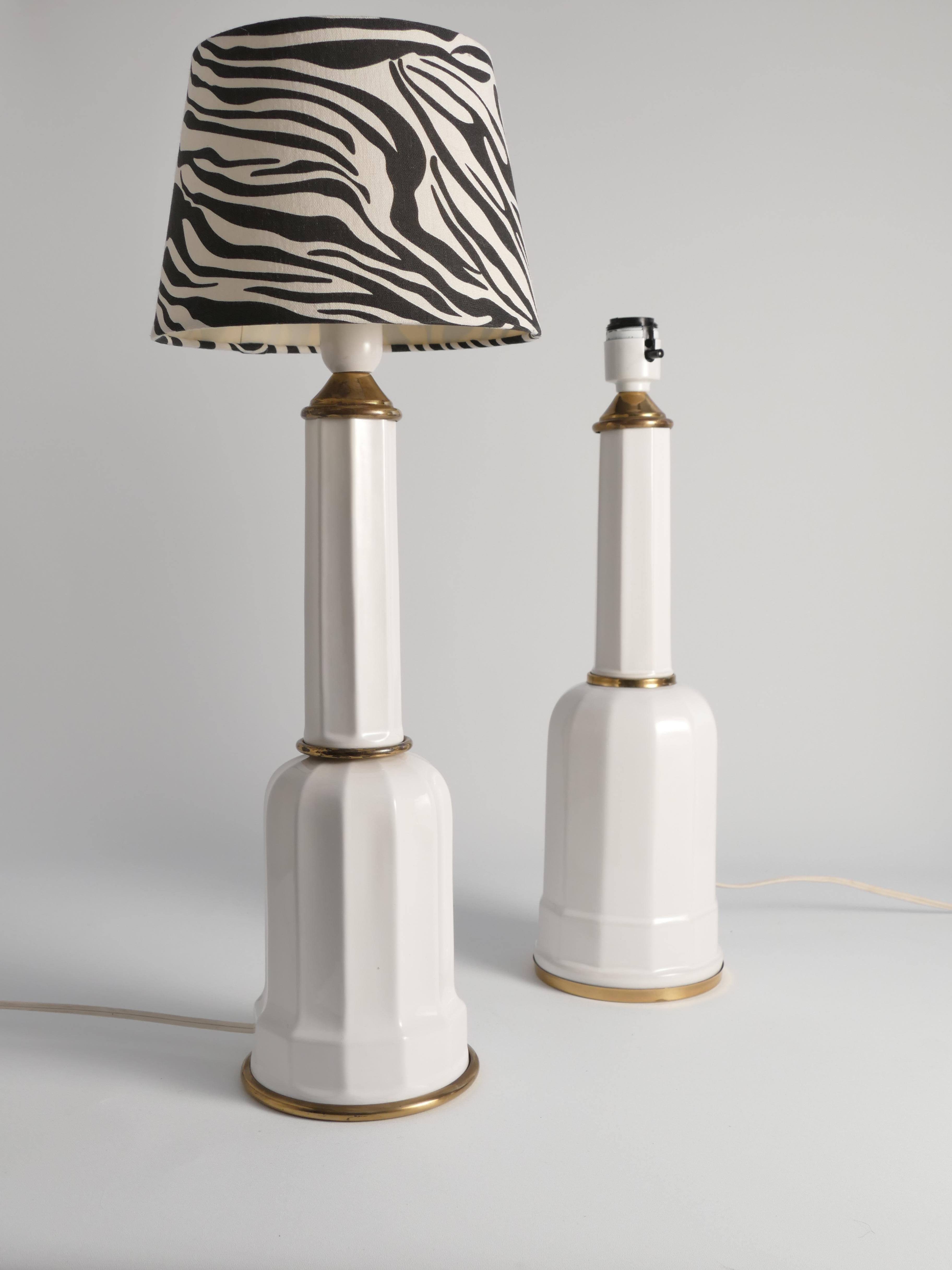 Lampe de table Heiberg en verre opalin blanc et laiton, Danemark, milieu du XIXe siècle en vente 7