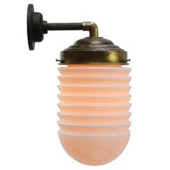 White Opaline Glass Brass Sconces Wall Lights