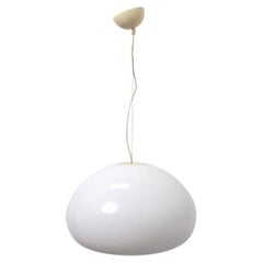 White Opaline Glass Italian Pendant Lamp by Achille e Pier Giacomo Castiglioni