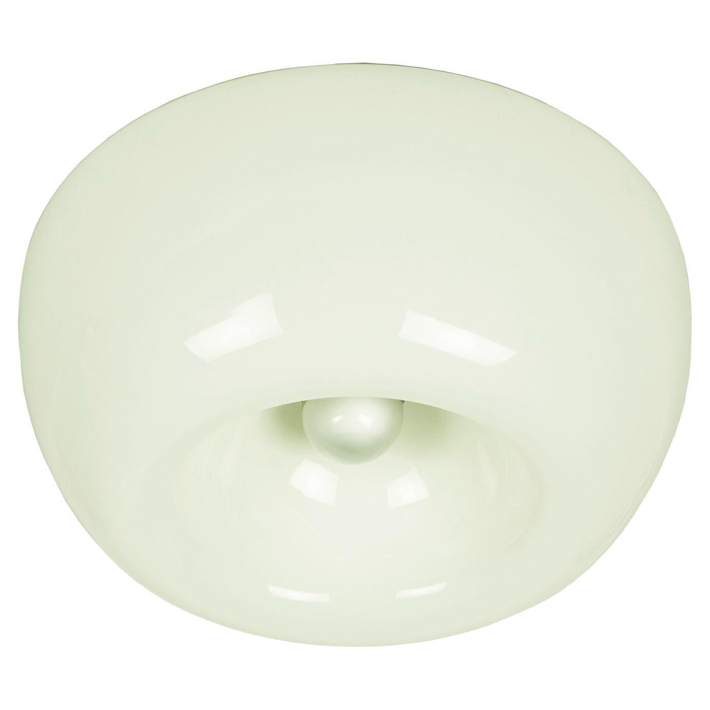 White Opaline Glass & Metal Velella Ceiling Lamp by Achille Castiglioni for Flos For Sale