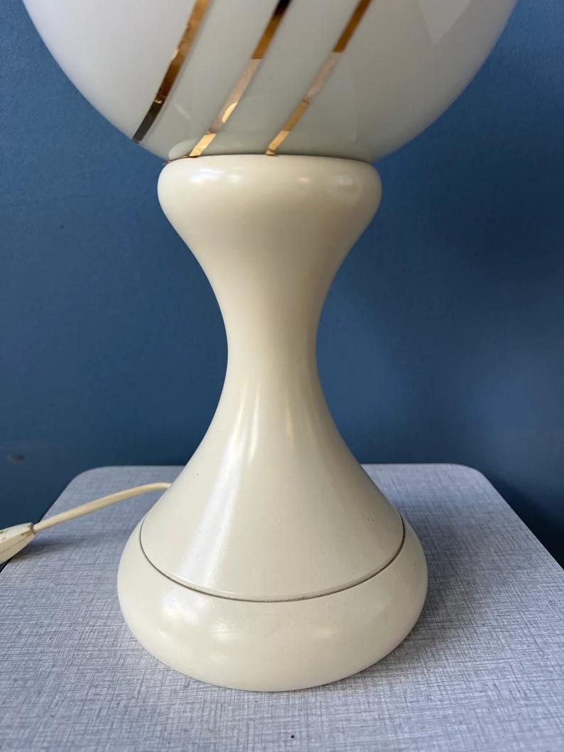 White Opaline Glass Space Age Table Lamp, 1970s For Sale 5
