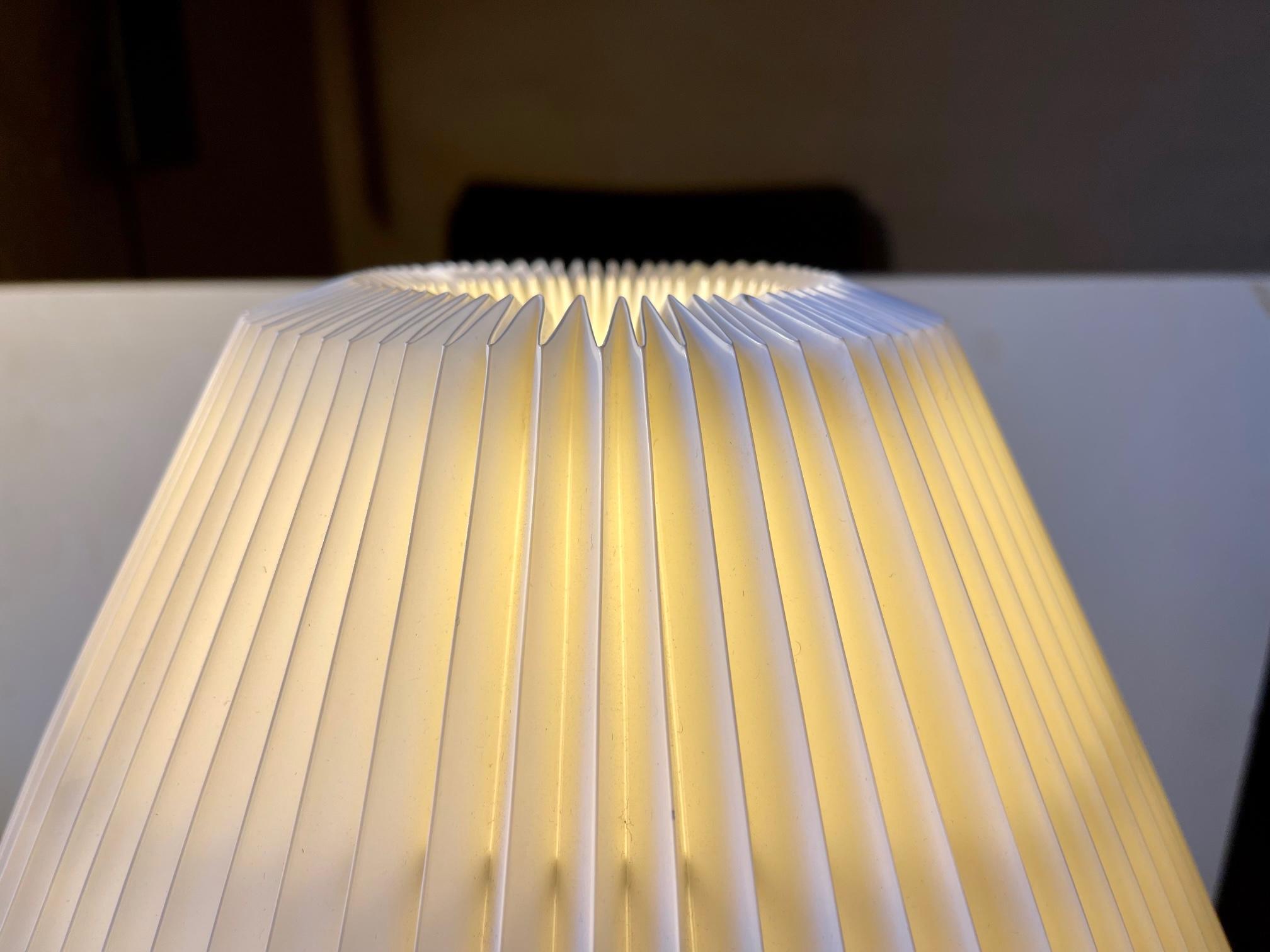 Danish White Opaline Glass Table Lamp by Ernest Voss for Le Klint, 1950s For Sale