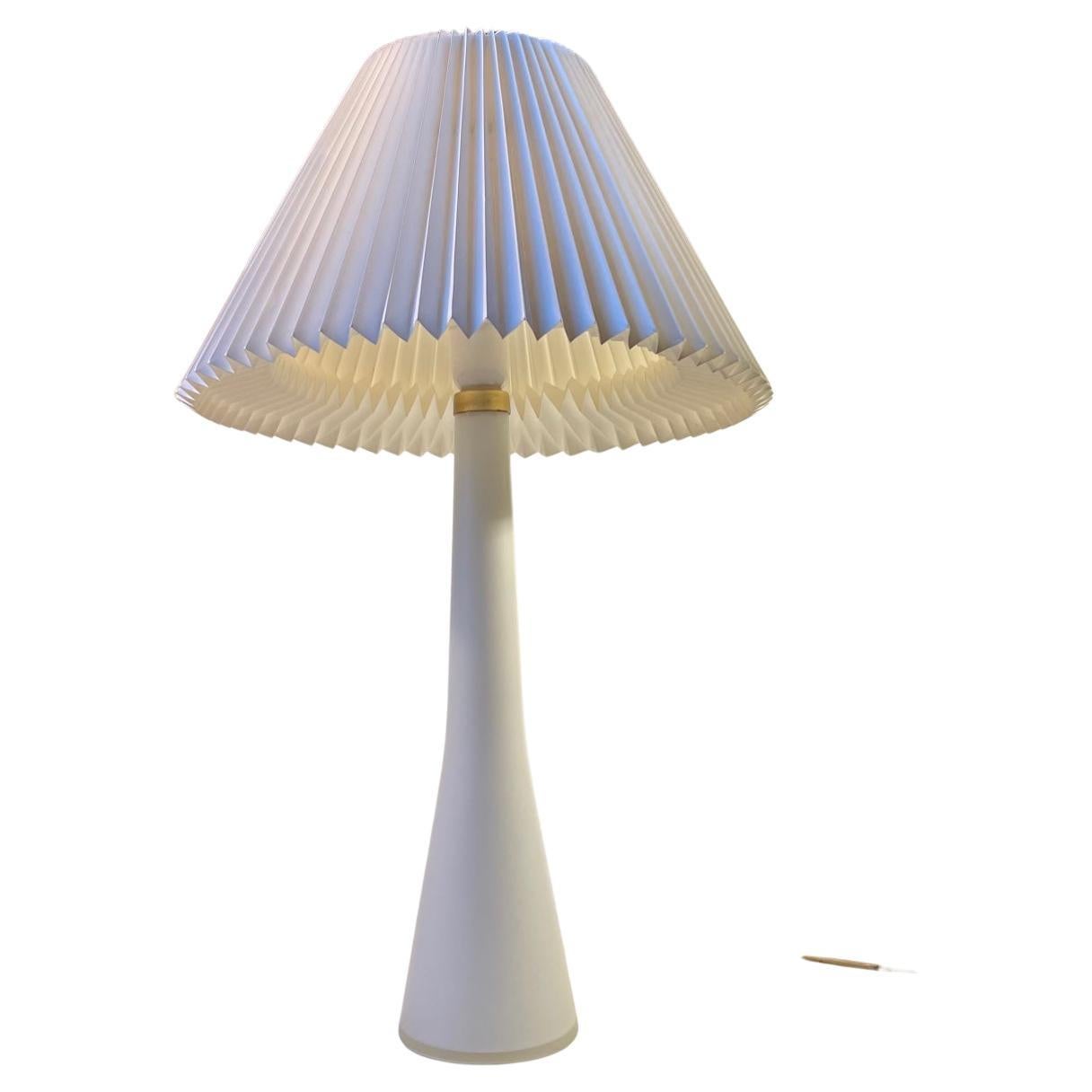 White Opaline Glass Table Lamp by Ernest Voss for Le Klint, 1950s For Sale
