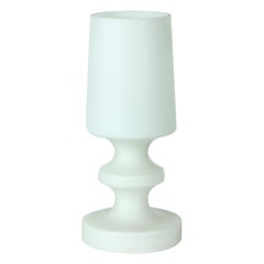 White Opaline Glass Table Lamp in Chessman Design, Stefan Tabery, 1960s