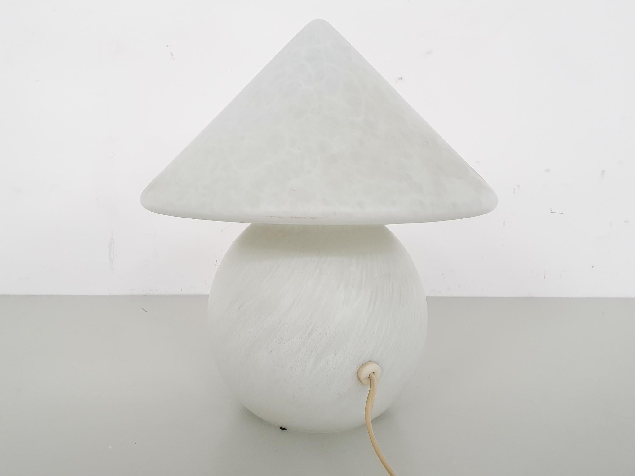 White Opaline Glass Table Light by Peil and Putzler, Germany, 1970s For Sale 4