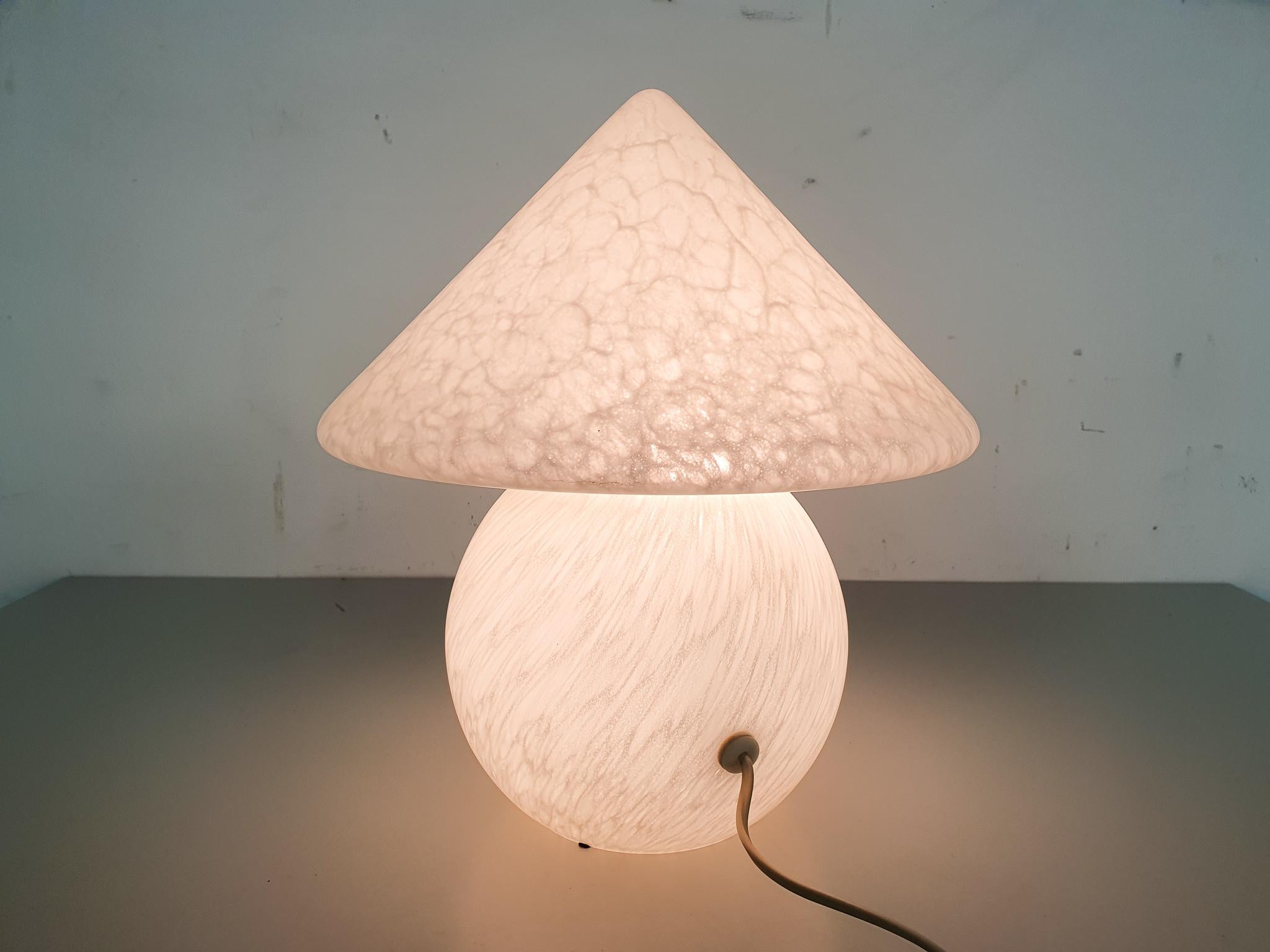 White Opaline Glass Table Light by Peil and Putzler, Germany, 1970s For Sale 6