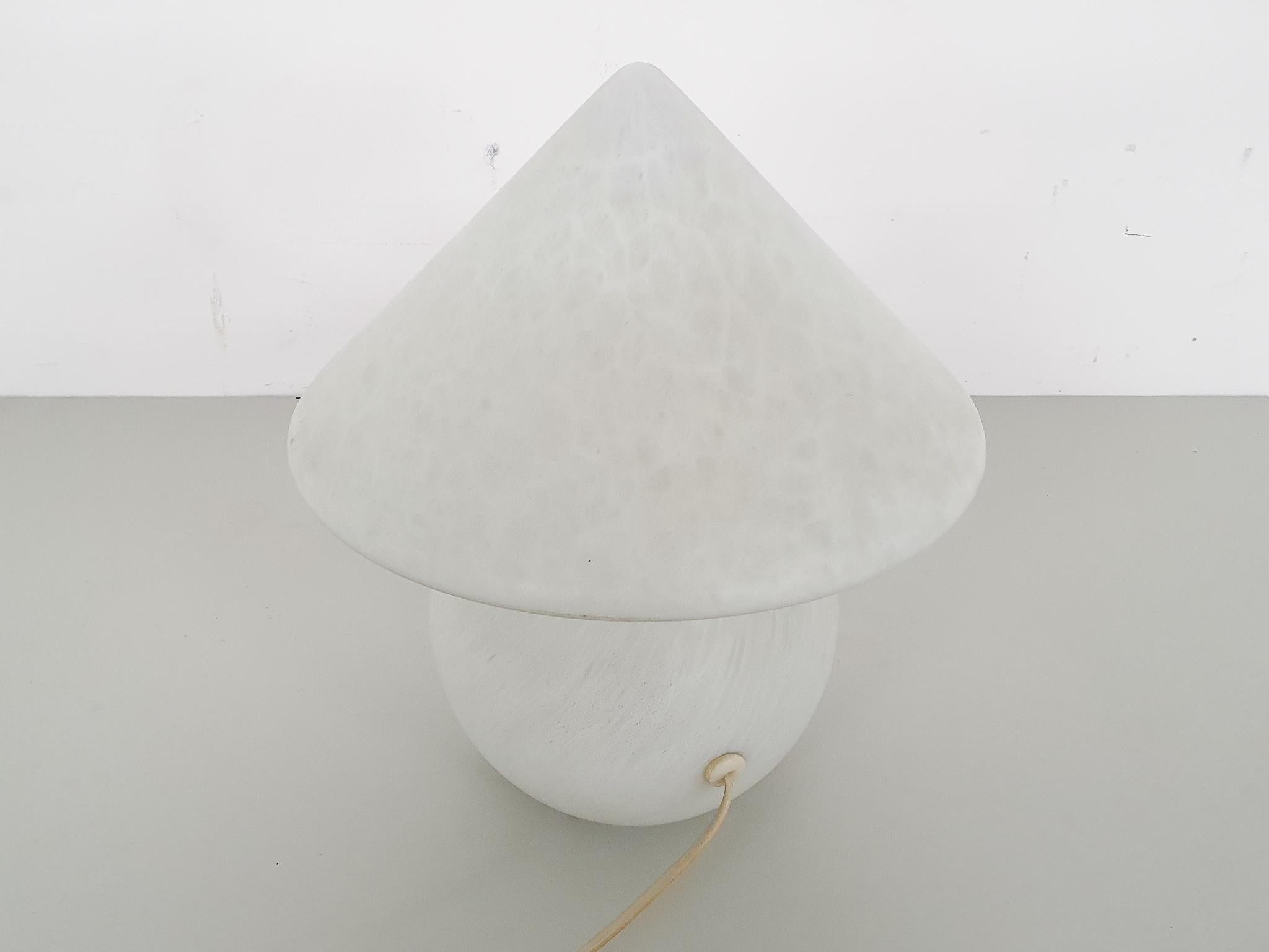 White Opaline Glass Table Light by Peil and Putzler, Germany, 1970s For Sale 7