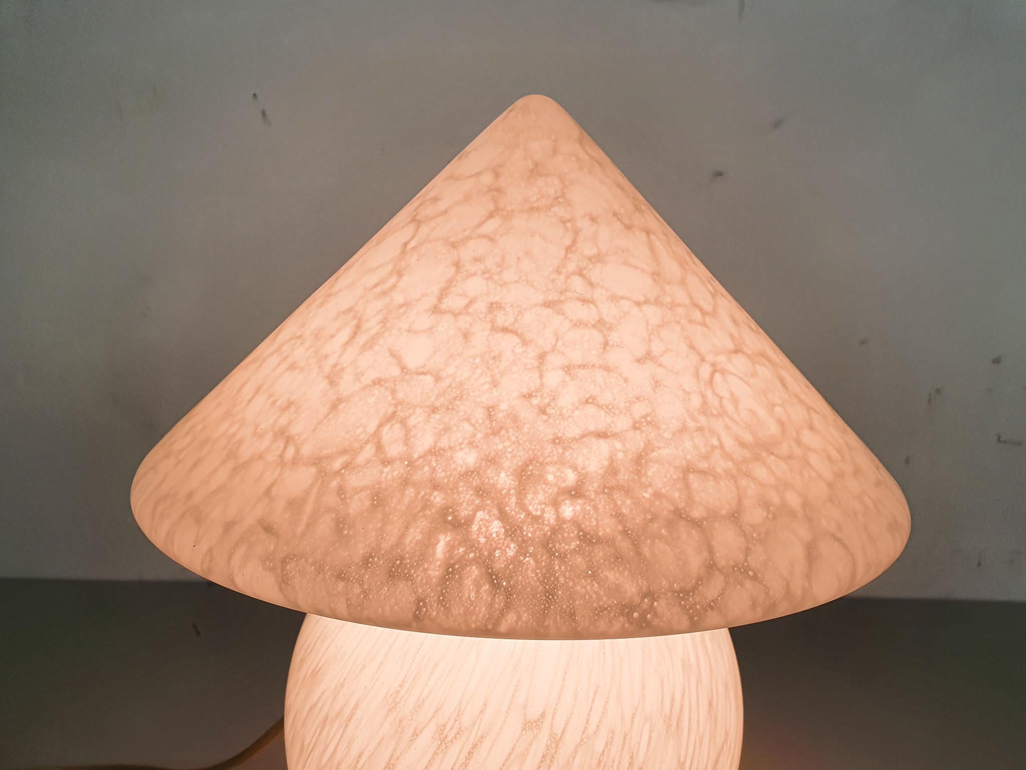 White opaline glass table light by Peil and Putzler, Germany, 1970s. In good condition with EU plug.