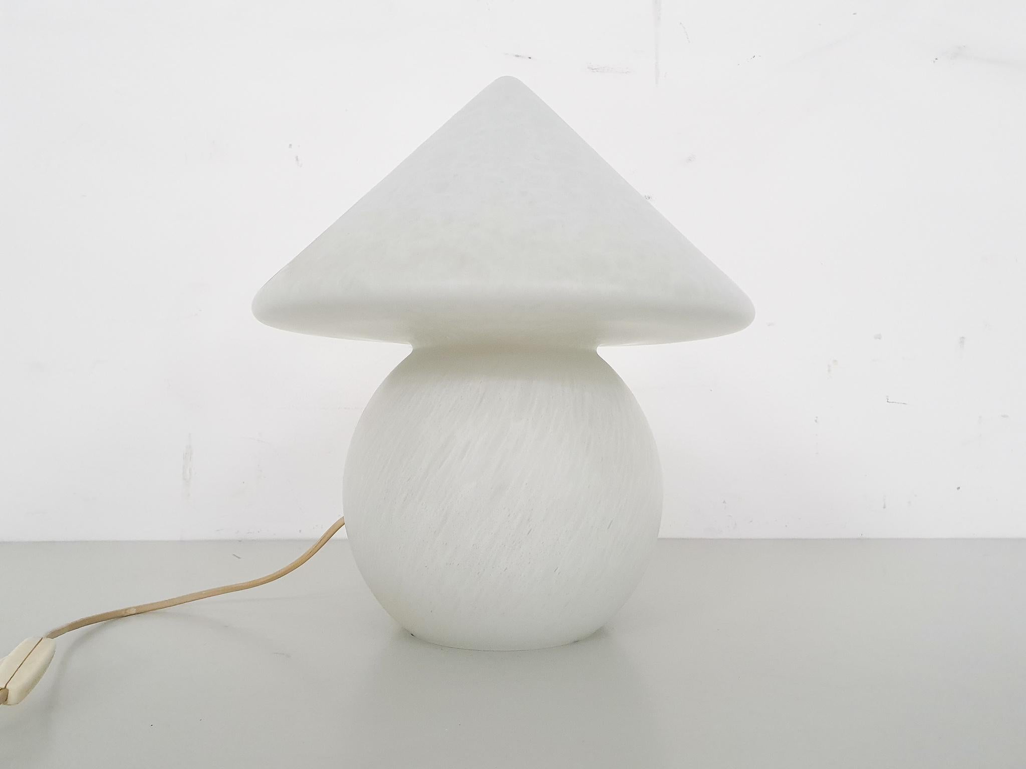 Mid-Century Modern White Opaline Glass Table Light by Peil and Putzler, Germany, 1970s For Sale