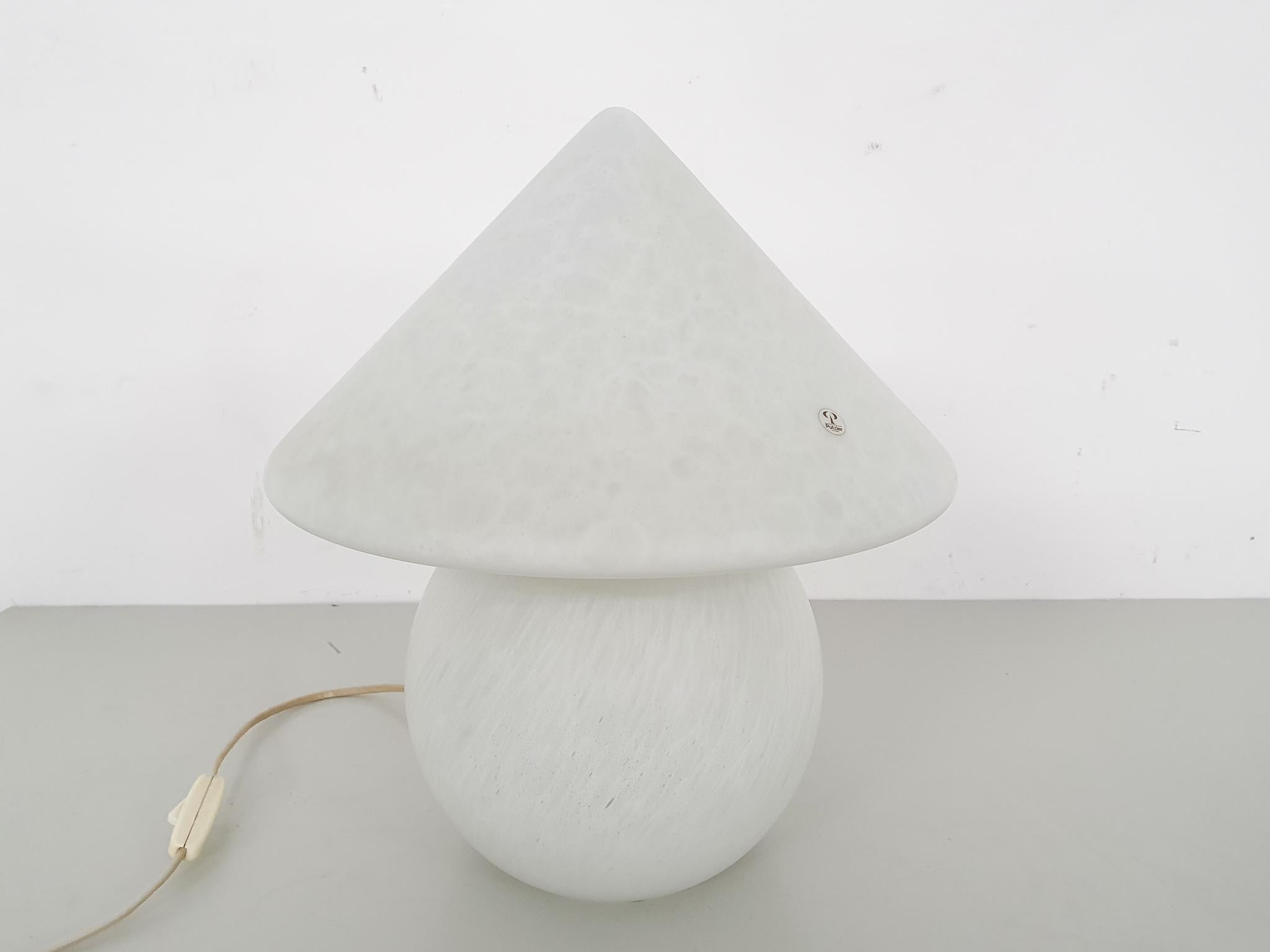 Late 20th Century White Opaline Glass Table Light by Peil and Putzler, Germany, 1970s For Sale