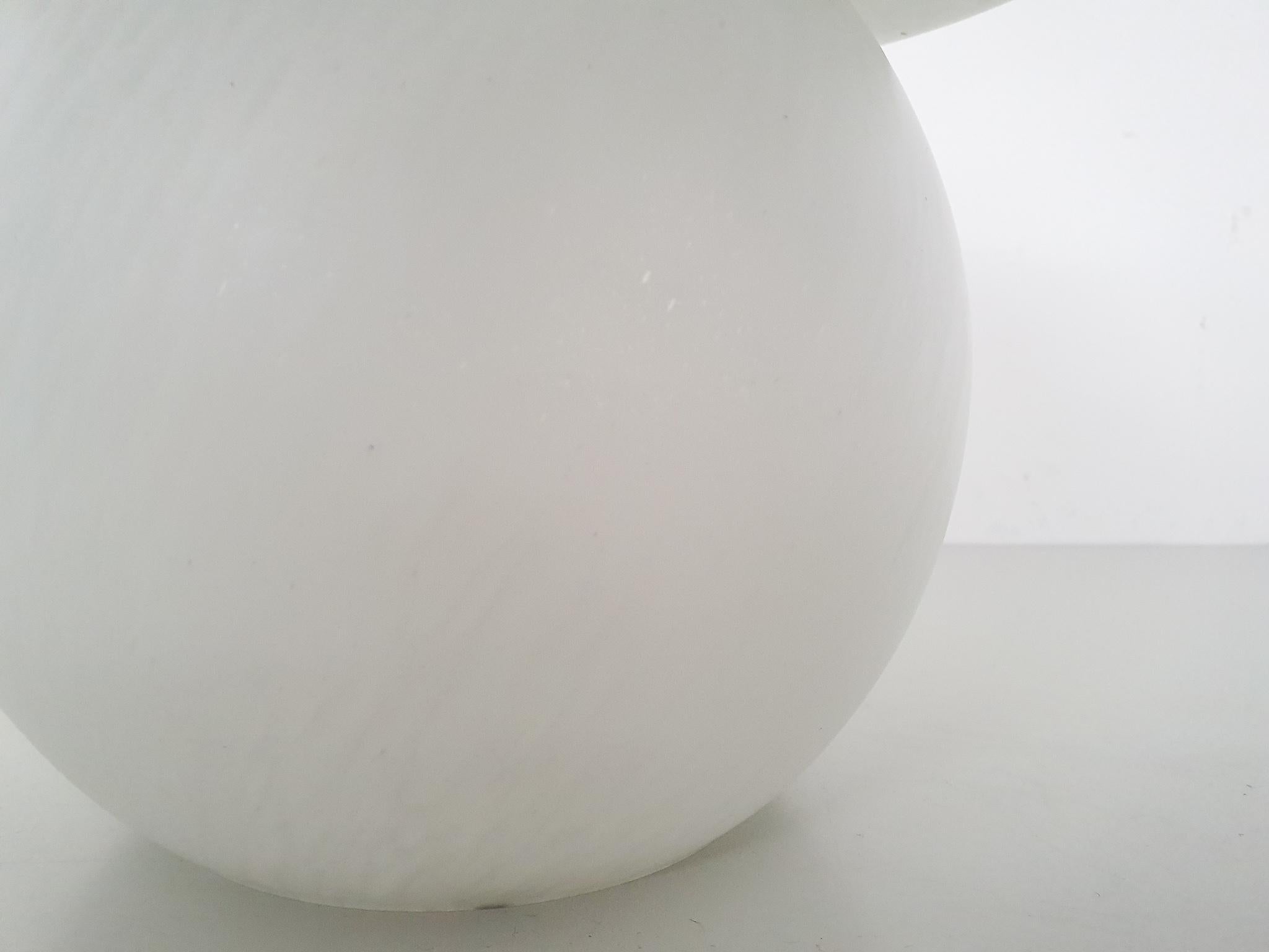 White Opaline Glass Table Light by Peil and Putzler, Germany, 1970s For Sale 1
