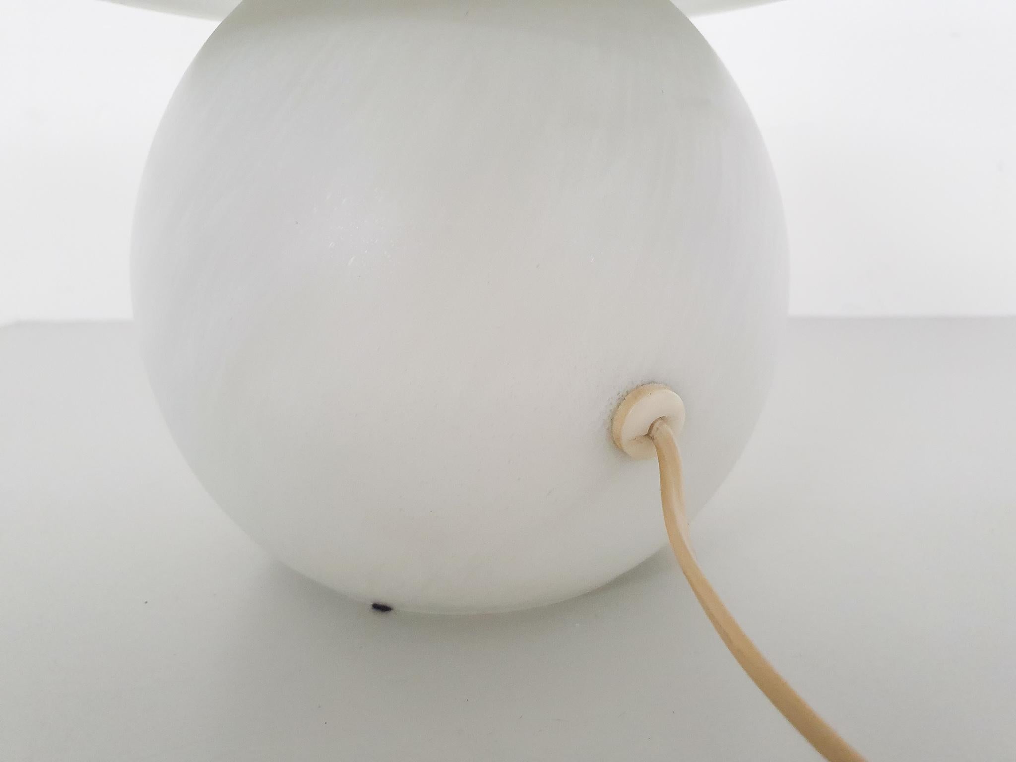 White Opaline Glass Table Light by Peil and Putzler, Germany, 1970s For Sale 3