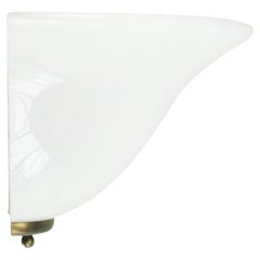 White Opaline Glass Vintage Brass Sconce Wall Lamp