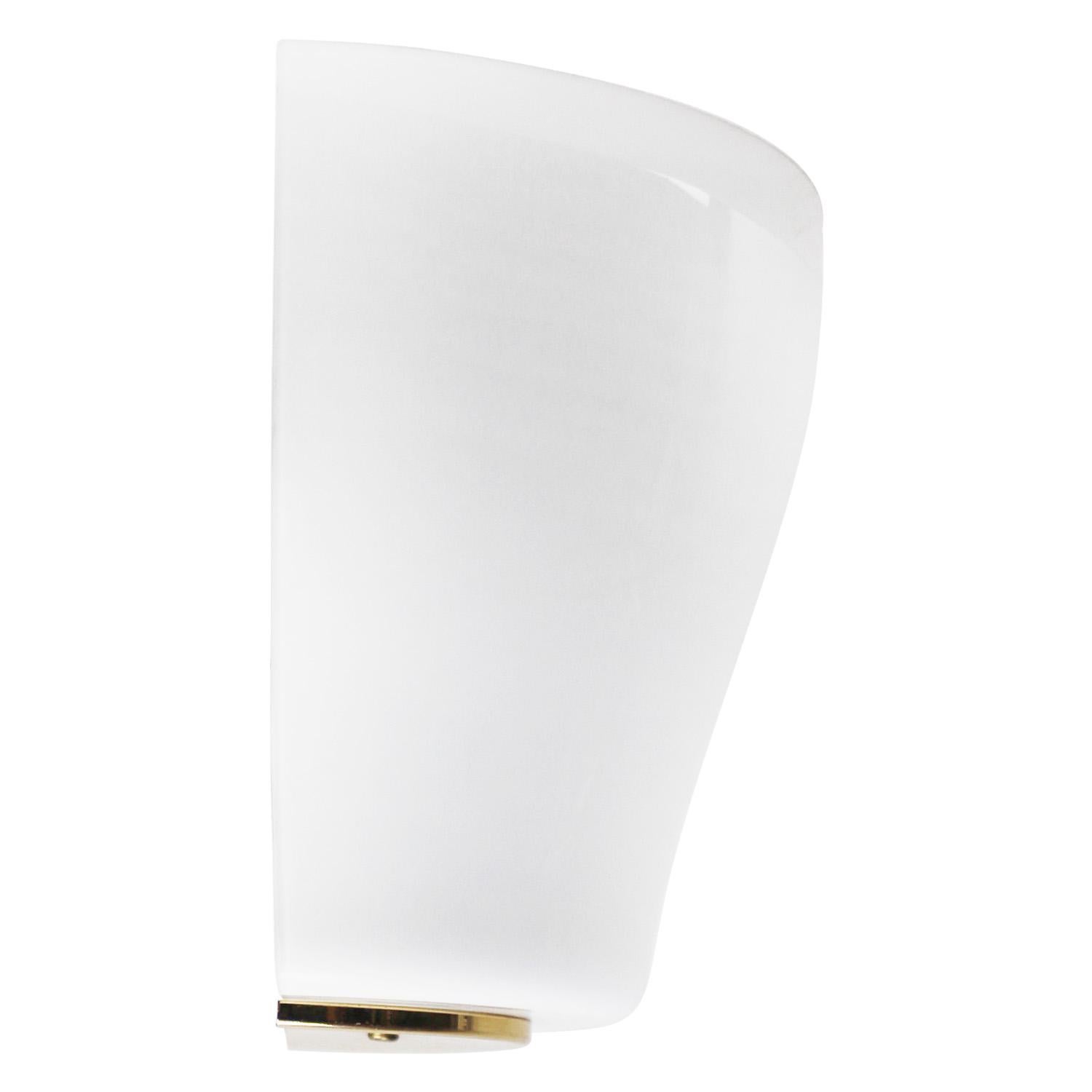 Apliques Latón Vintage Cristal Opalino Blanco Italiano en venta