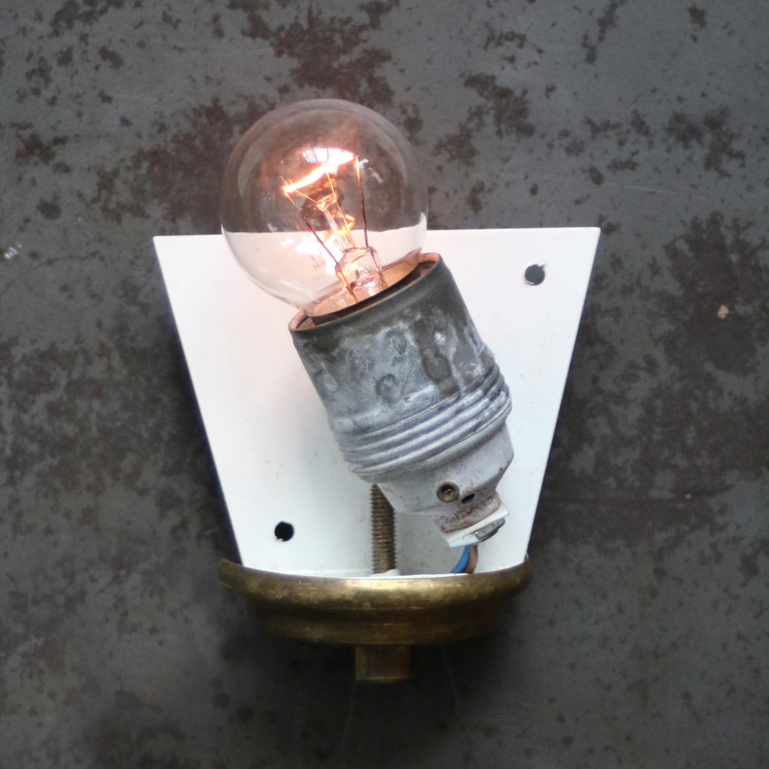 White Opaline Glass Vintage Brass Sconces Wall Lamps For Sale 1