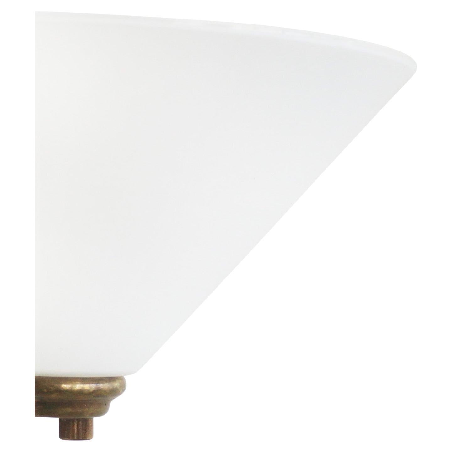 White Opaline Glass Vintage Brass Sconces Wall Lamps