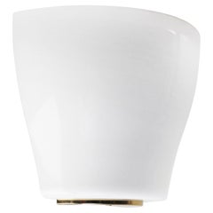White Opaline Glass Vintage Brass Sconces Wall Lamps