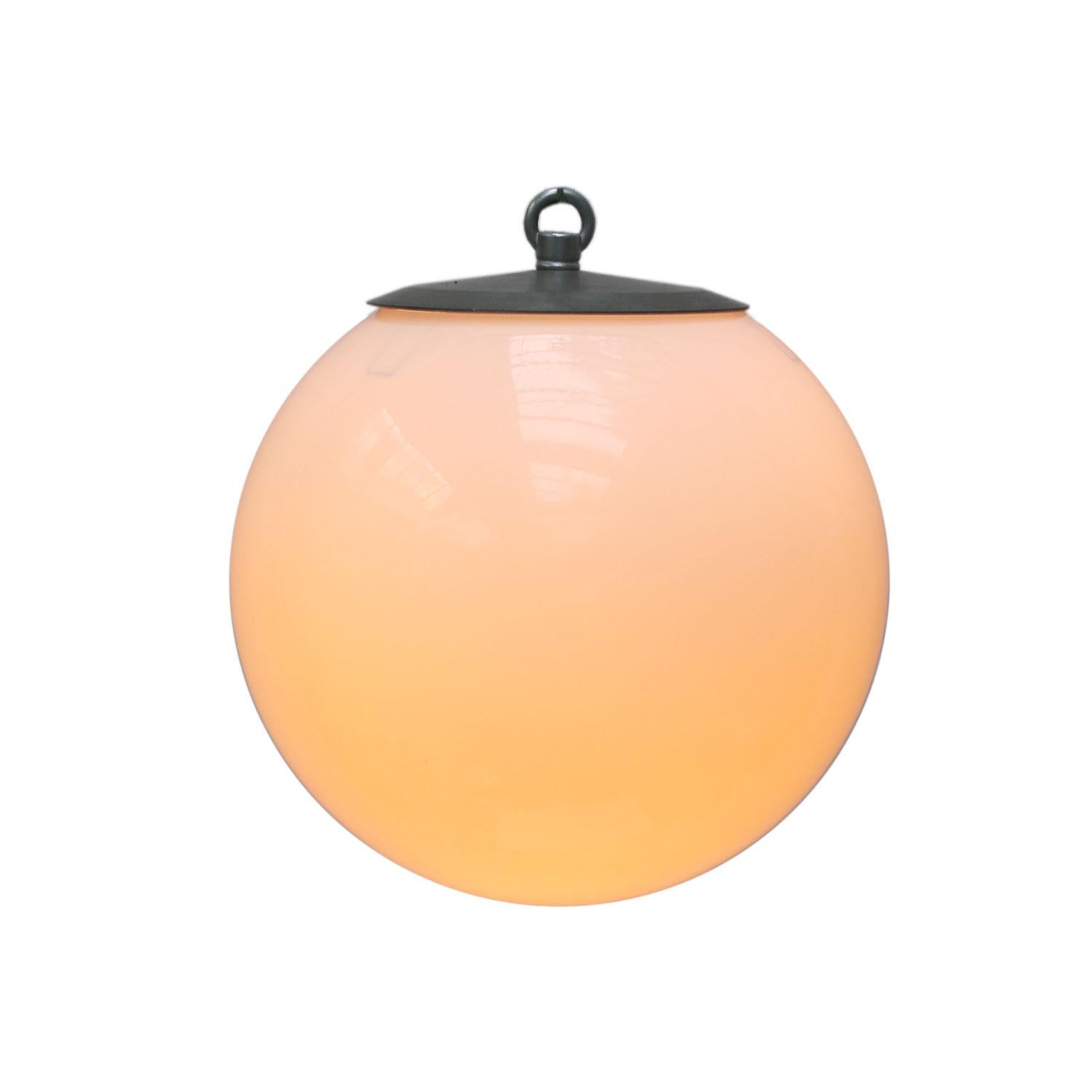 Opaline glass pendant.

Weight: 2.00 kg / 4.4 lb

Priced per individual item. All lamps have been made suitable by international standards for incandescent light bulbs, energy-efficient and LED bulbs. E26/E27 bulb holders and new wiring are CE
