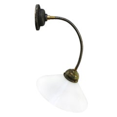 White Opaline Glass Vintage Flexible Arm Wall Lights Sconces