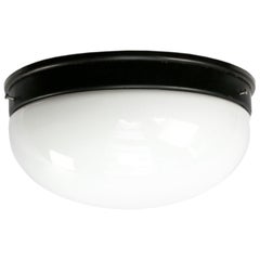 White Opaline Glass Vintage Industrial Bakelite Ceiling Wall Lamp Scone