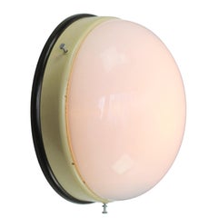 White Opaline Glass Vintage Industrial Beige Metal Bakelite Sconces Wall Lamps