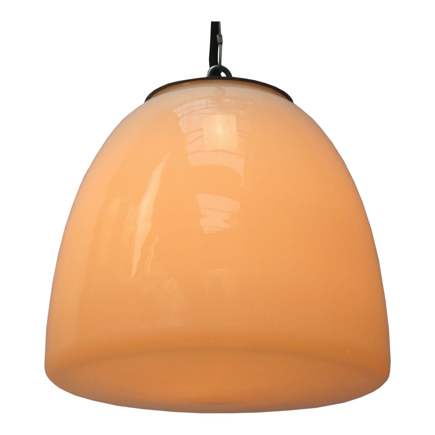 Opaline glass pendant.
2 meter black wire

Weight: 1.70 kg / 3.7 lb

Priced per individual item. All lamps have been made suitable by international standards for incandescent light bulbs, energy-efficient and LED bulbs. E26/E27 bulb holders and