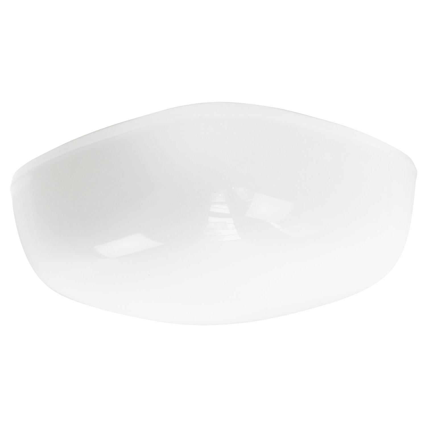 Mid-Century Modern White Opaline Glass Wall Lamp Sconce Flush Mount by RZB Rudolph Zimmerman