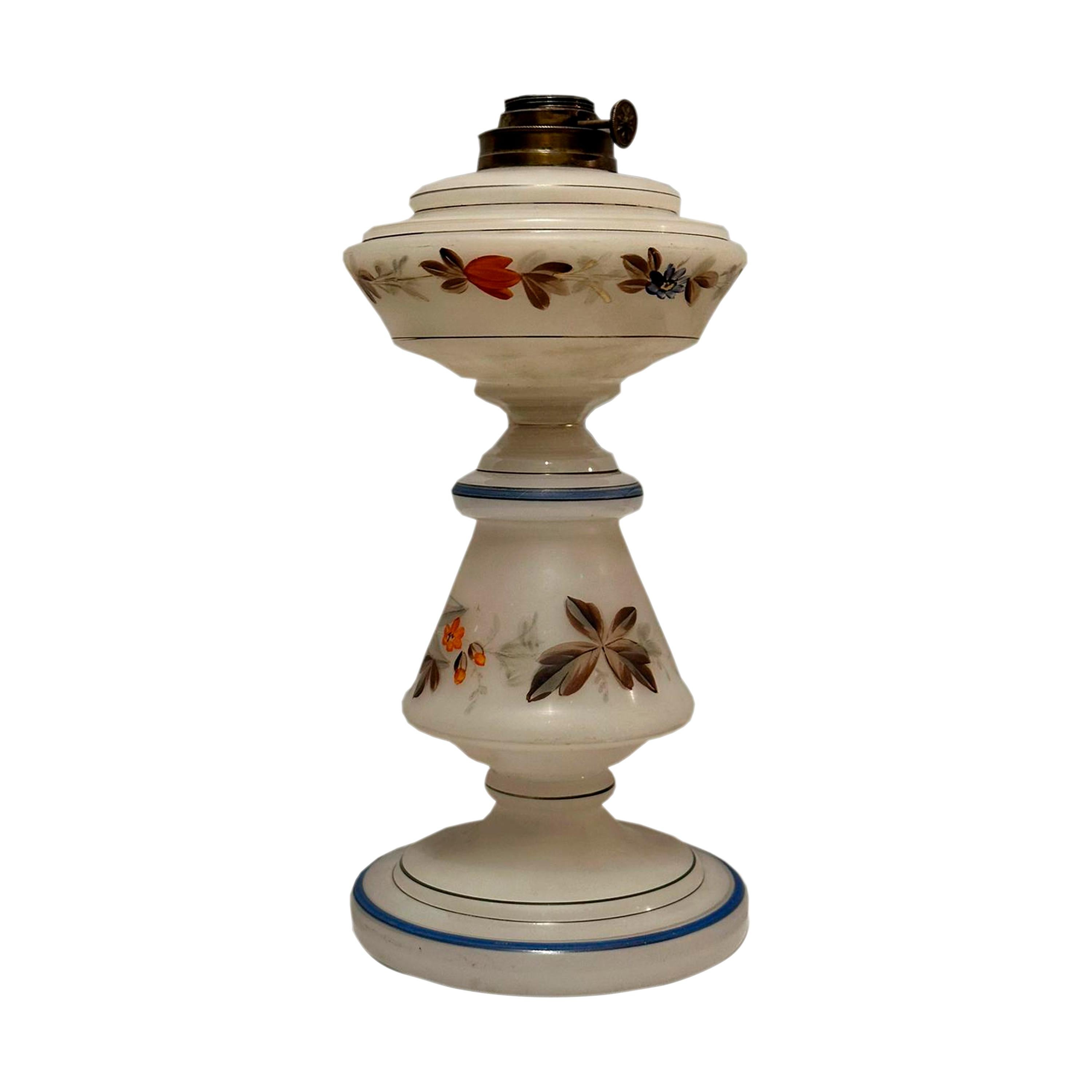 Neoclassical White opaline lamp from the Royal Factory of La Granja. Segovia, Spain, 17th. For Sale