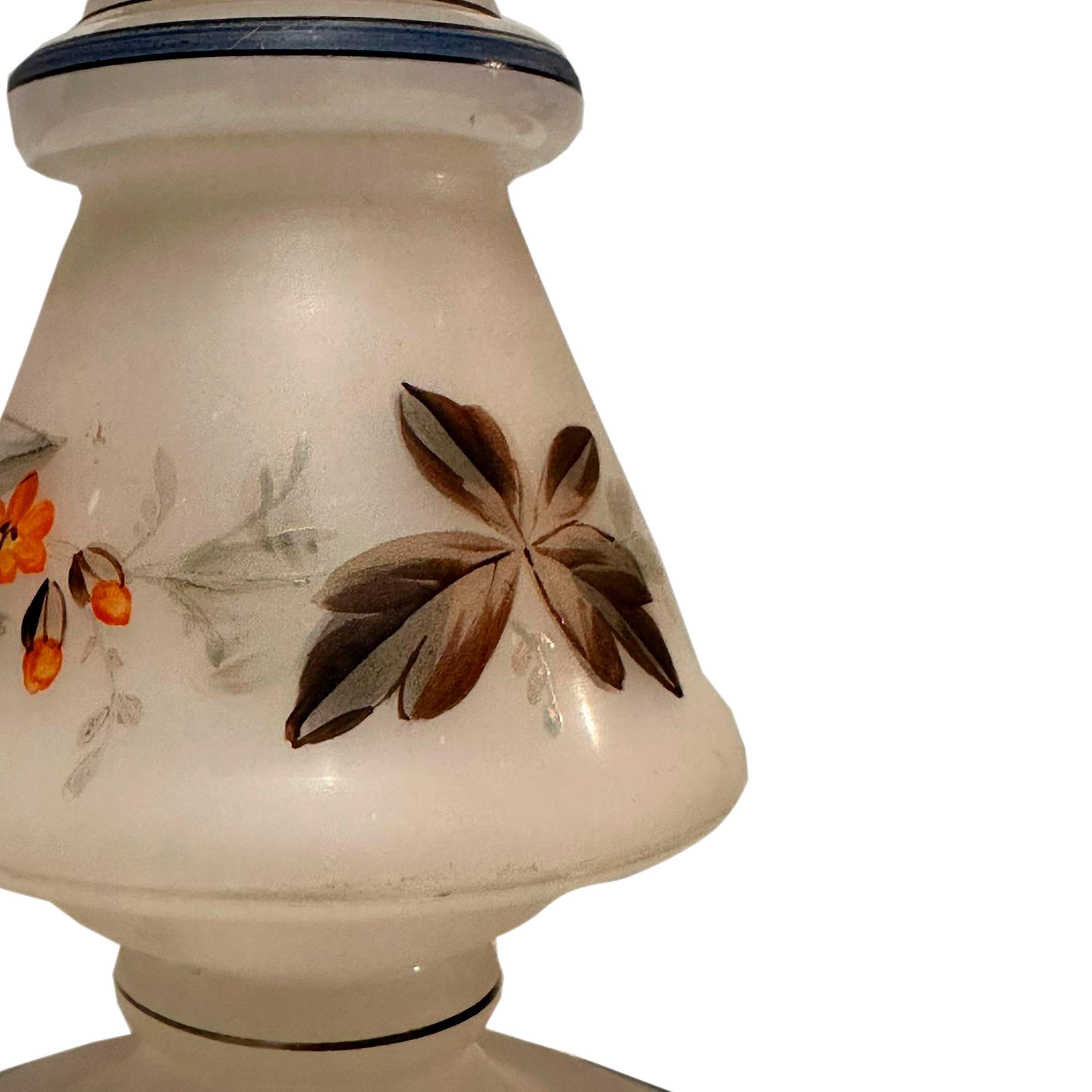Spanish White opaline lamp from the Royal Factory of La Granja. Segovia, Spain, 17th. For Sale