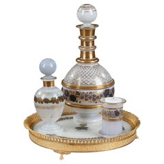 White Opaline Service with Black and Gold Decoration