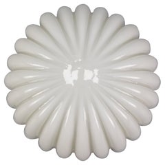 White Opaque Glass Flush Mount by Doria Leuchten, 1960s