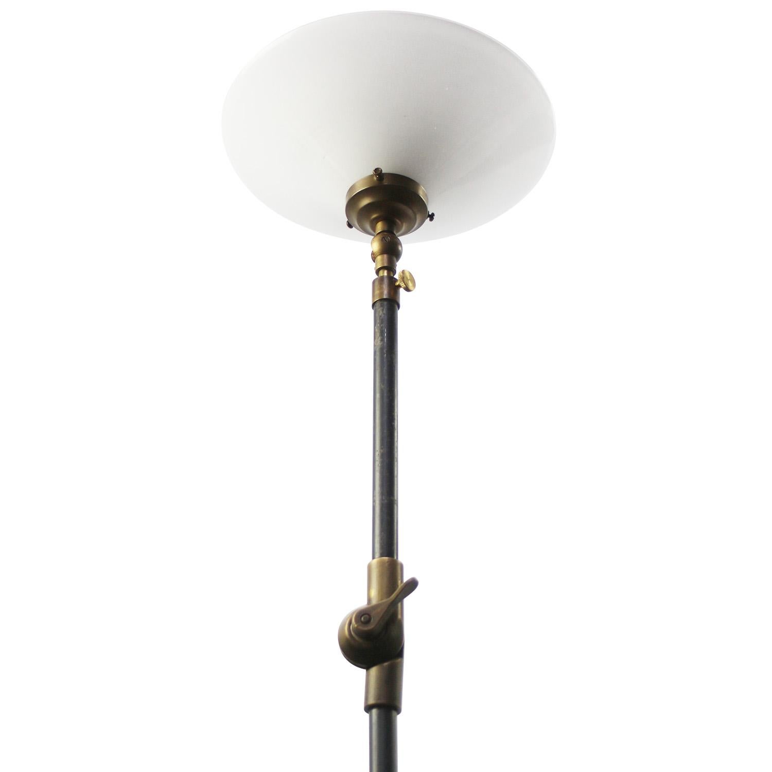 White Opline Vintage Cast Iron & Brass Floor Lamps For Sale 1