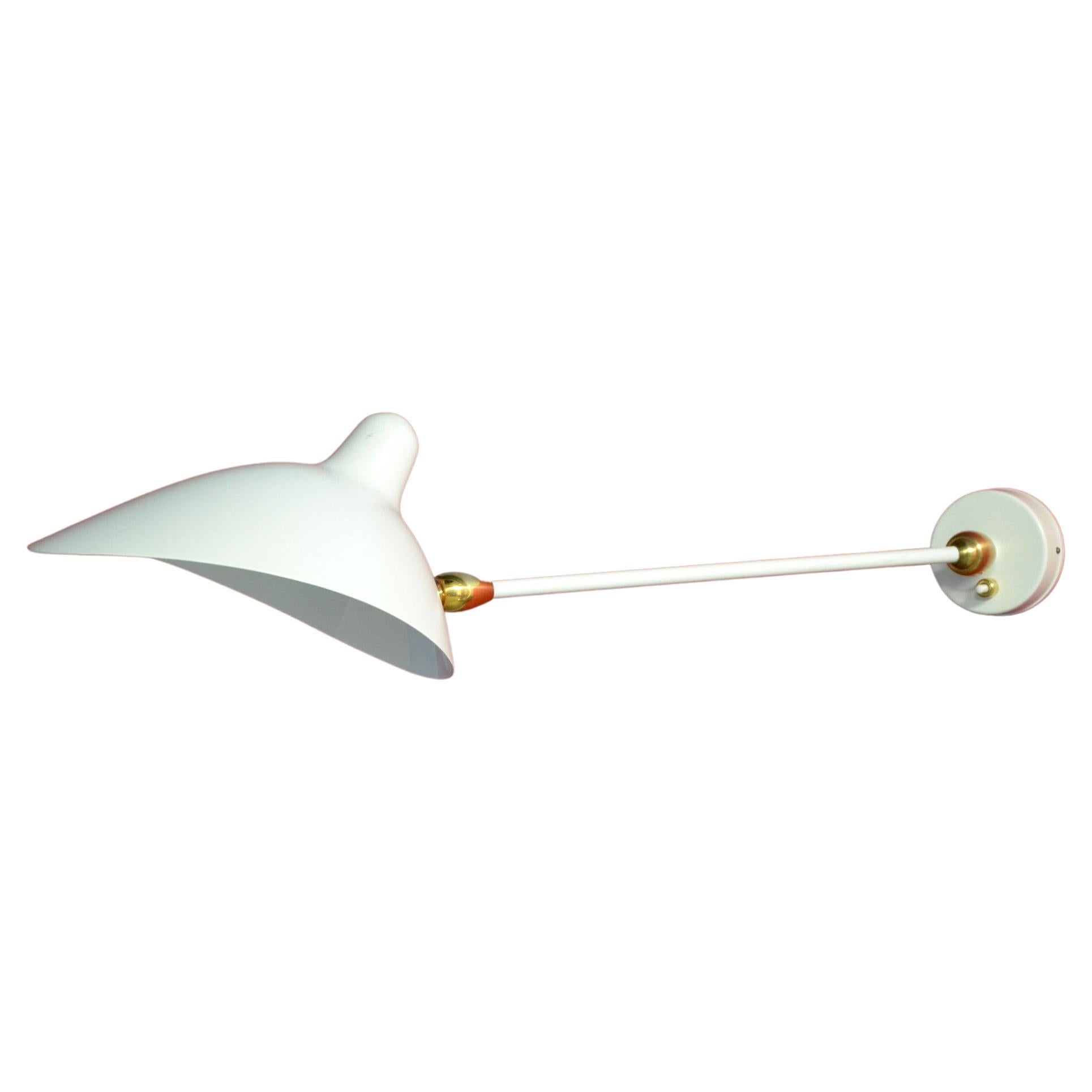 Serge Mouille - White or Black 1 Arm Sconce with Double Swivel For Sale