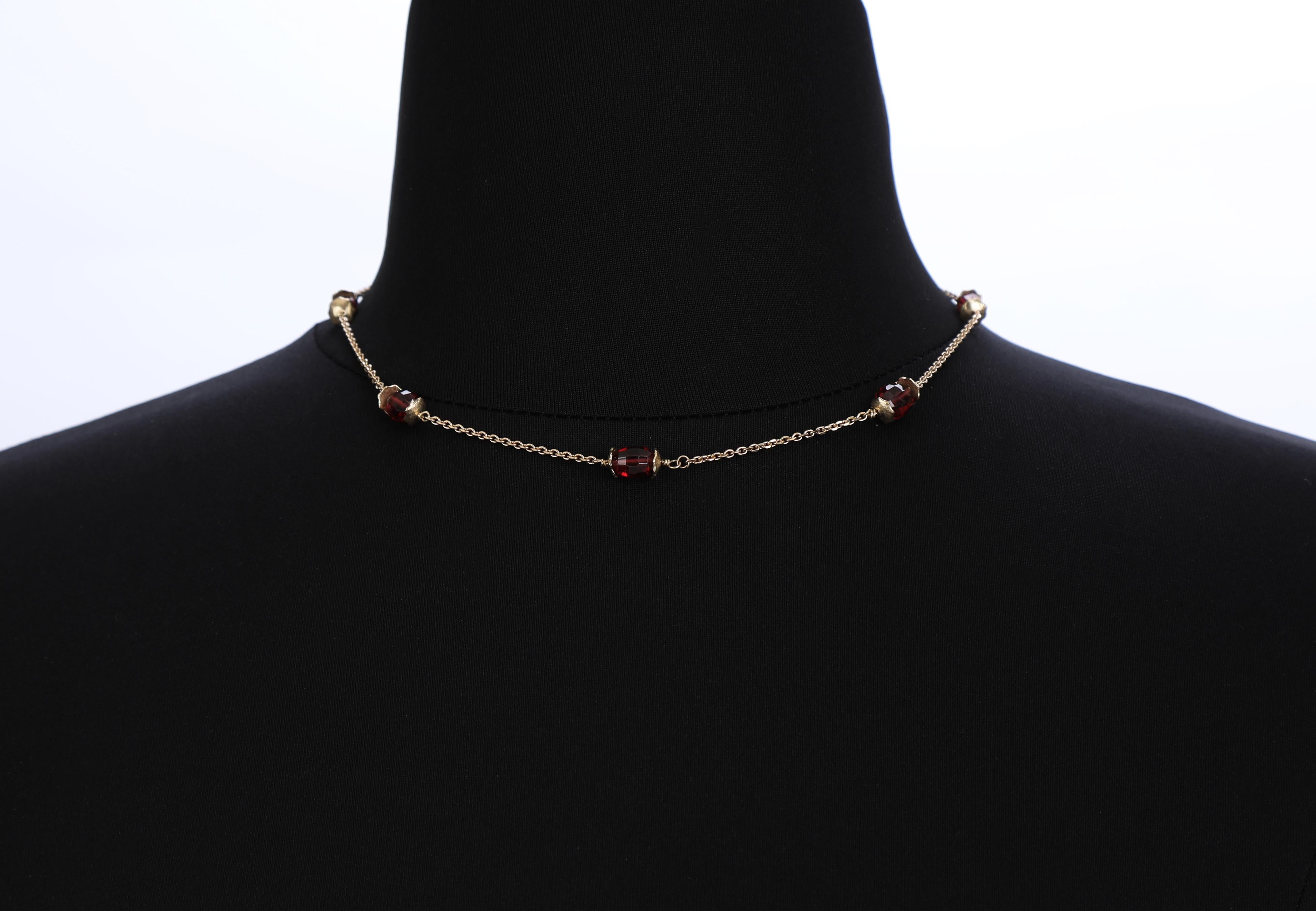 Wine and Gold 2: Choker Necklace-Almandine Garnet Gold In New Condition In Athens, GA