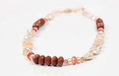 Princess Necklace: Pearl, Sunstone, Quartz, and Gold