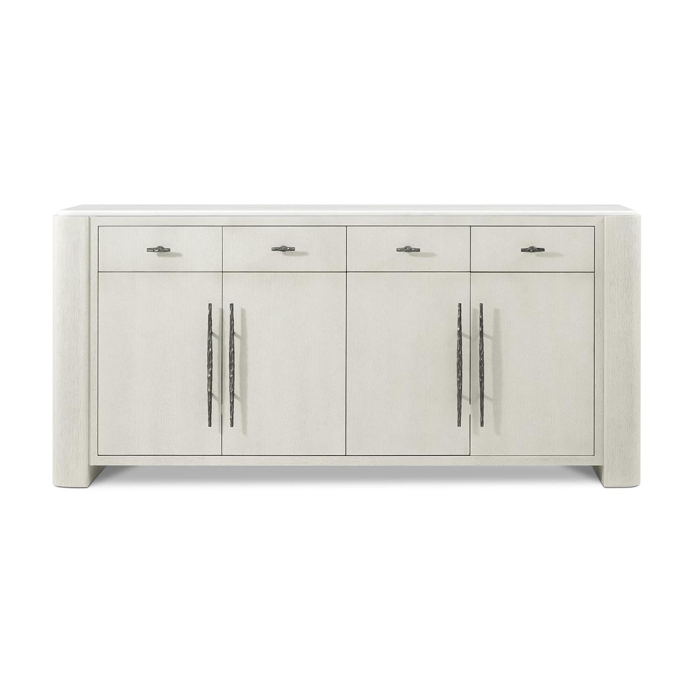 Weißes organisches modernes Buffet-Sideboard in Weiß (Vietnamesisch) im Angebot