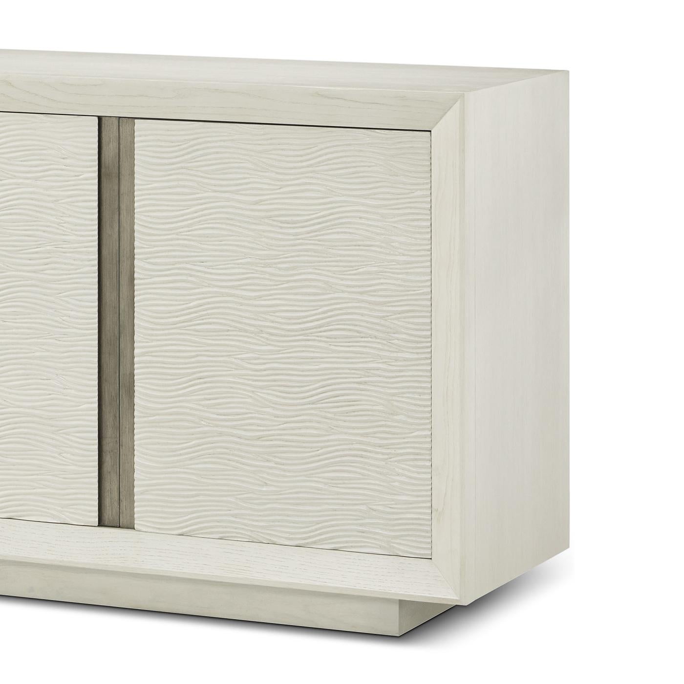 Organico moderno Armadio multimediale moderno organico di colore bianco in vendita