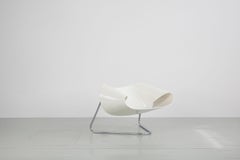 Chaise Ribbon en fibre de verre blanche d'origine, modèle n° CL9, Fiarm