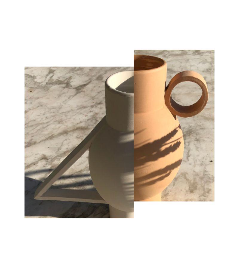French White Ornithos Vase by Lea Ginac For Sale