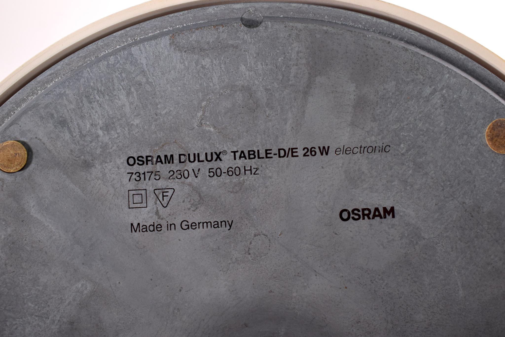 Late 20th Century White Osram Dulux Table Lamp, Germany