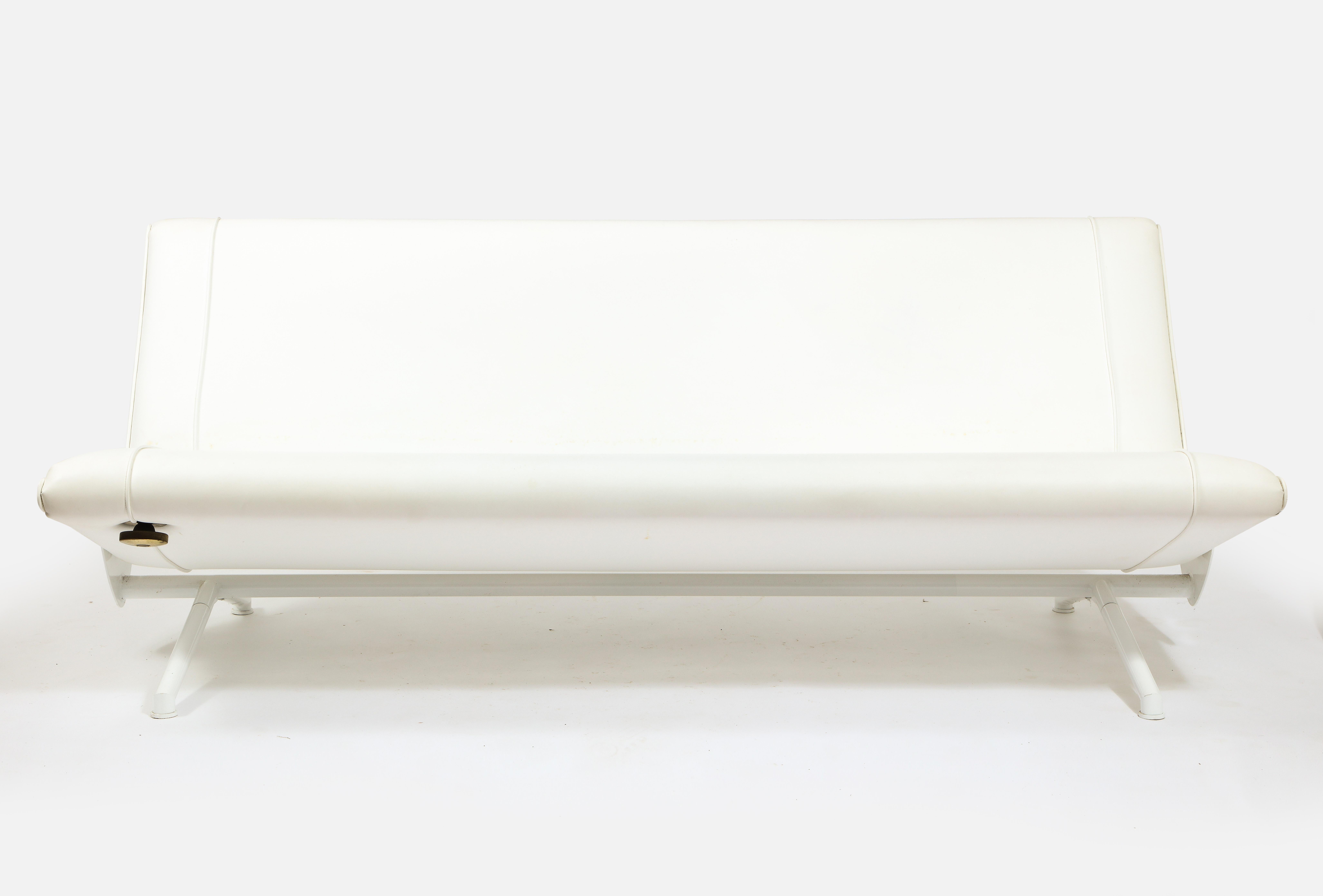 white armless sofa