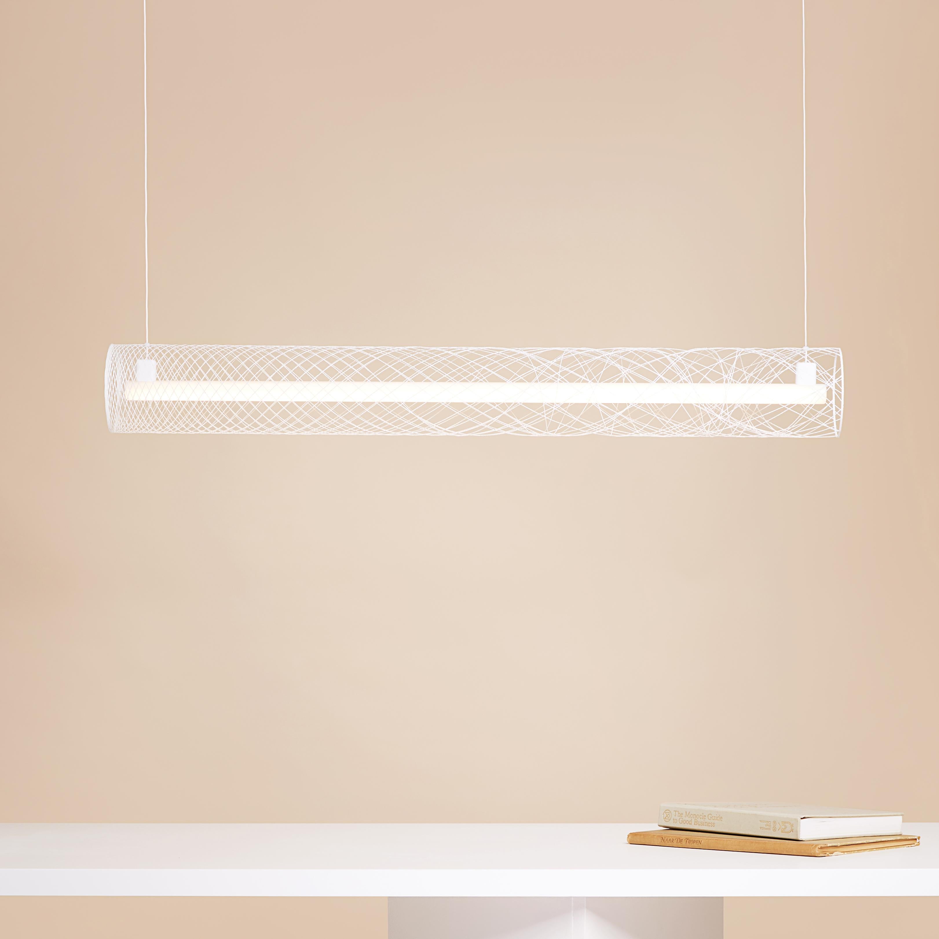 White Out Of Order pendant lamp by Atelier Robotiq
Dimensions: D 105 x H 13 cm
Materials: Resin-impregnated industrial fiber.
Available in different colors.

All our lamps can be wired according to each country. If sold to the USA it will be