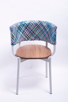 Outdoor Chair with Handmade Woven Synthetic Fiber