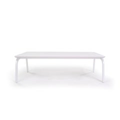 White Ribbon Outdoor Coffee Table with Gold Plated Accents