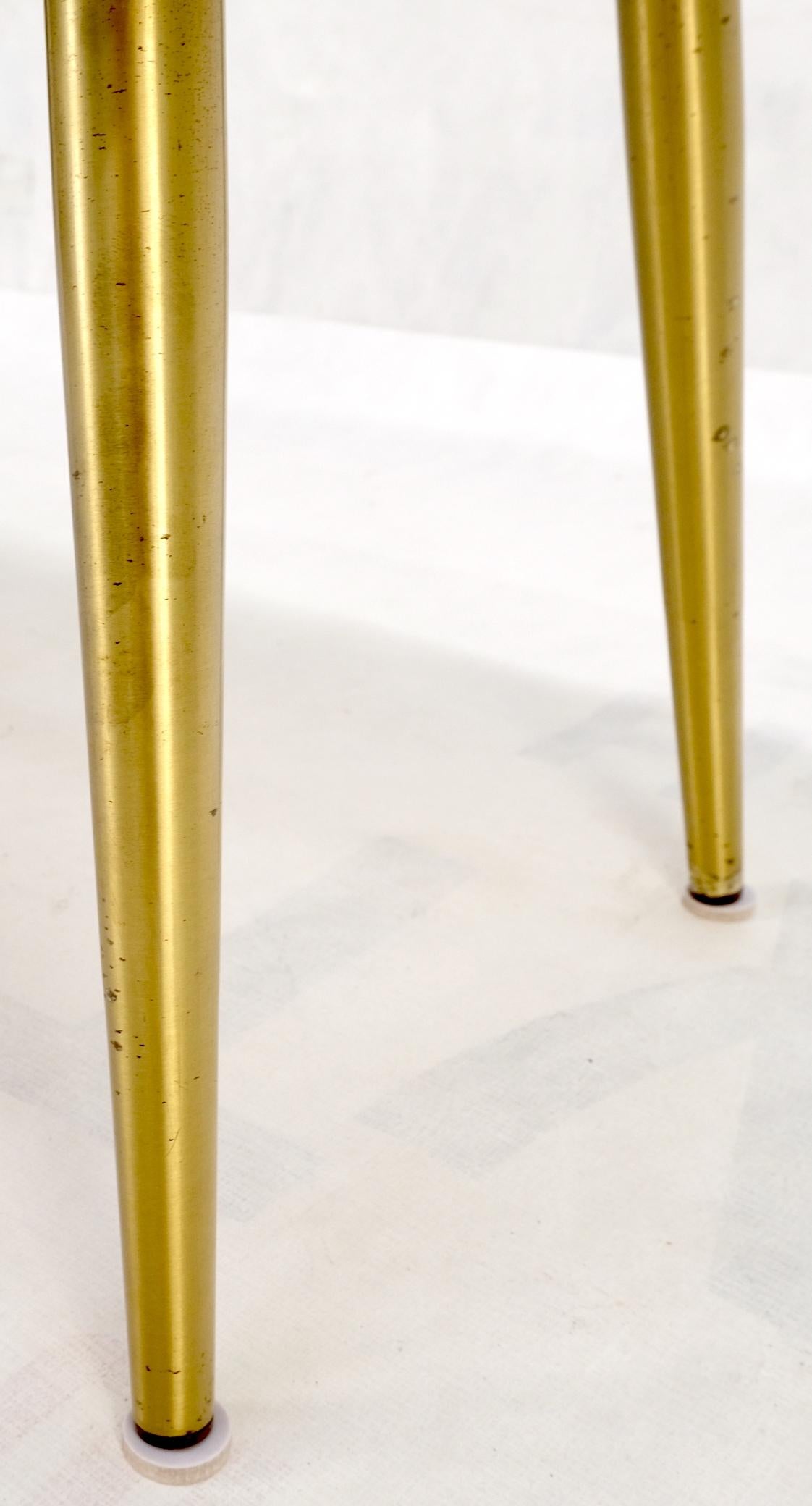 White Oval Carrara Marble Top Italian Mid-Century Modern Coffee Table Brass Legs For Sale 1