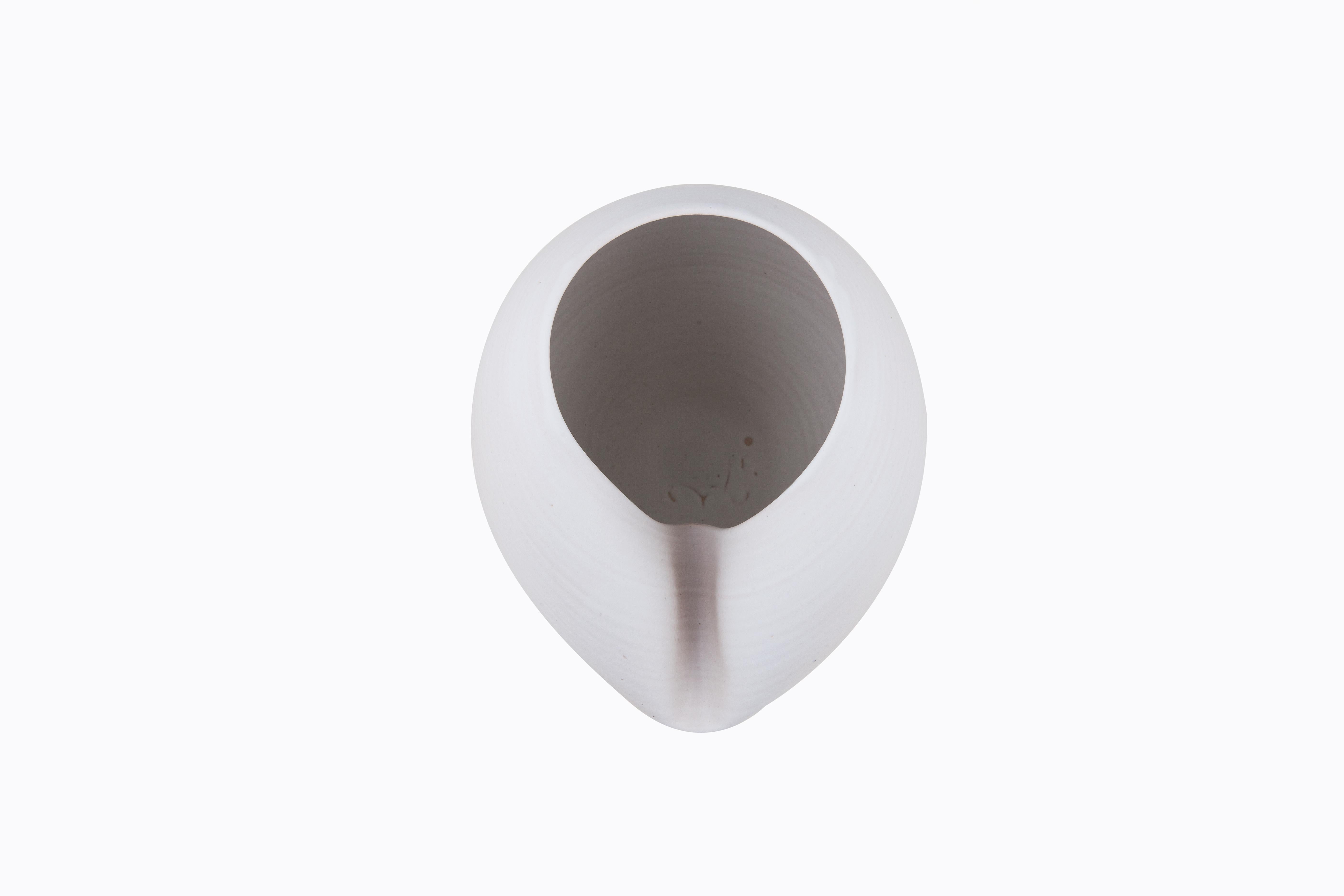 Contemporary White Oval Form, Vase, Interior Sculpture or Vessel, Objet D'Art