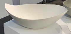 White Oval Shaped Fine Ceramic Bowl, Italy