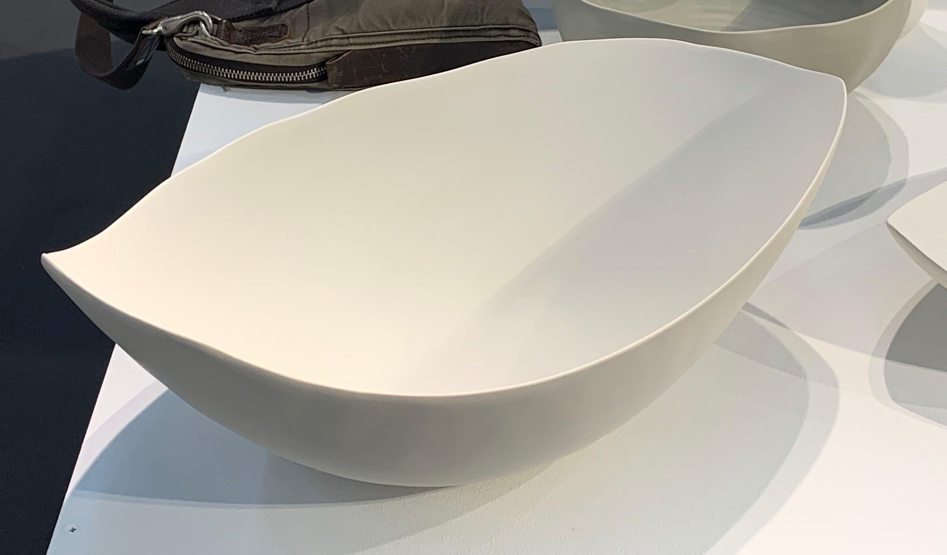 Italian White Oval Shaped Fine Ceramic Bowl, Italy