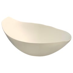 White Oval Shaped Fine Ceramic Bowl, Italy